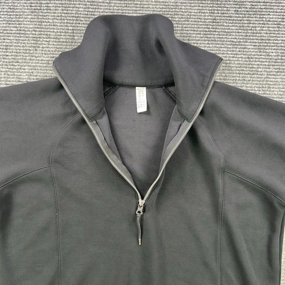 Spanx AirEssentials 1/2 Zip Pullover Sweatshirt Women Medium Black Raglan Sleeve - Picture 4 of 10